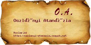 Oszlányi Atanázia névjegykártya